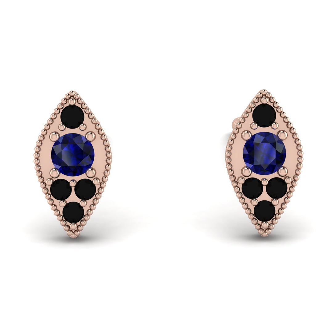 Milgrain Marquise Sapphire Earrings - Faye No. 44