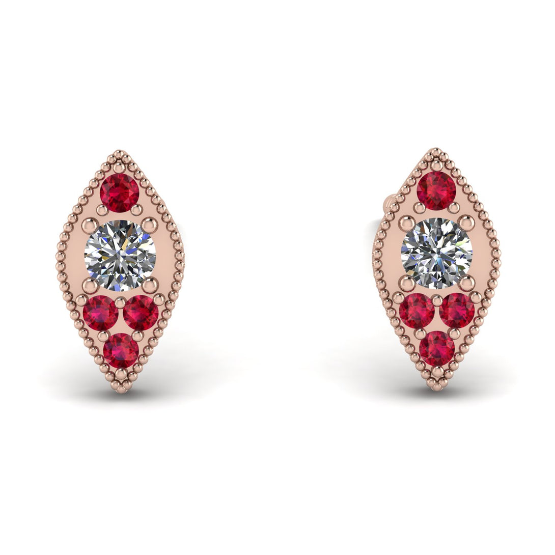 Milgrain Marquise Diamond Earrings - Faye No. 47