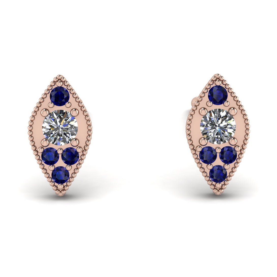 Milgrain Marquise Diamond Earrings - Faye No. 62