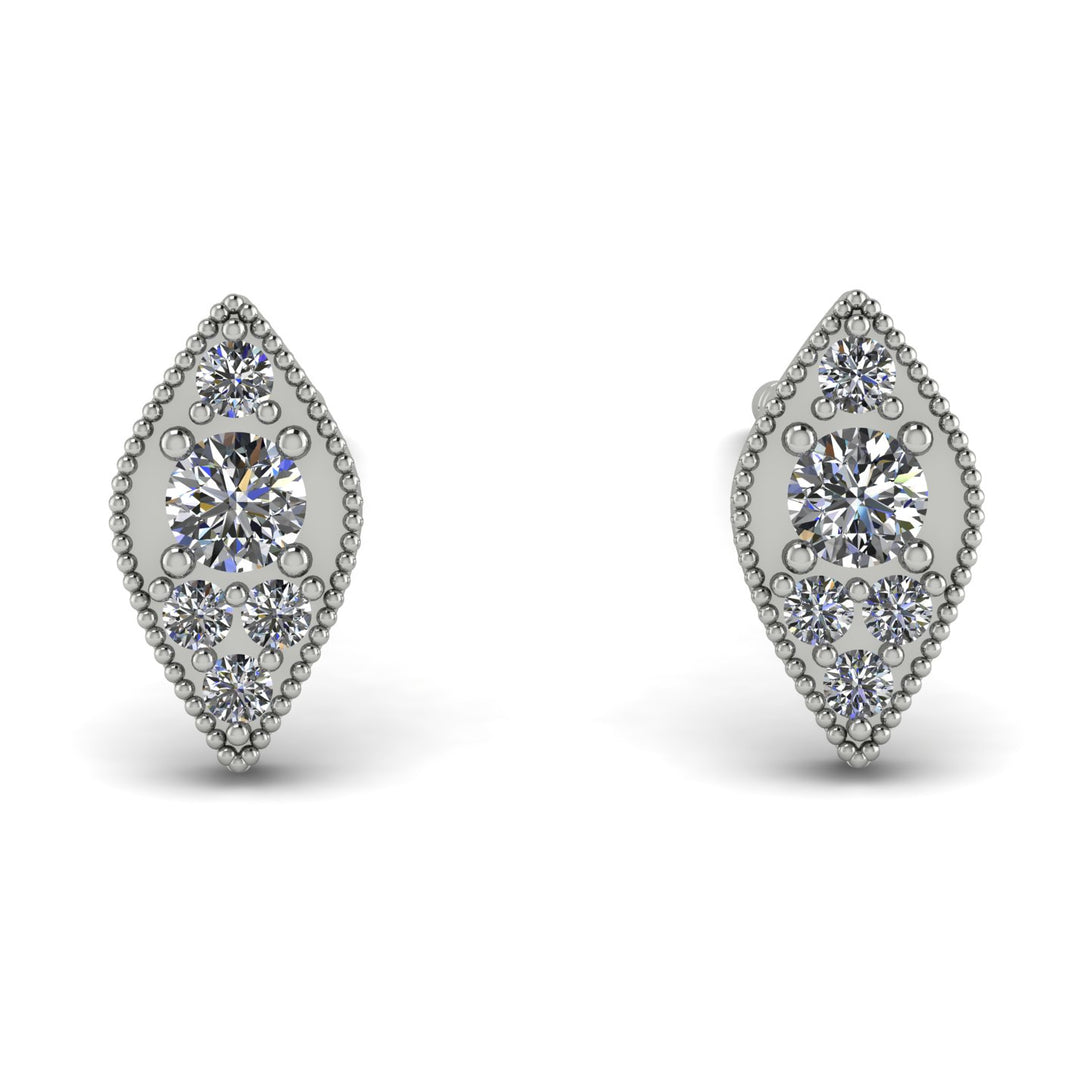 Milgrain Marquise Diamond Earrings - Faye No. 3