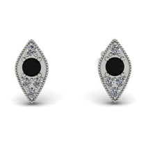 Milgrain Marquise Black Diamond Earrings - Faye No. 9 image 1