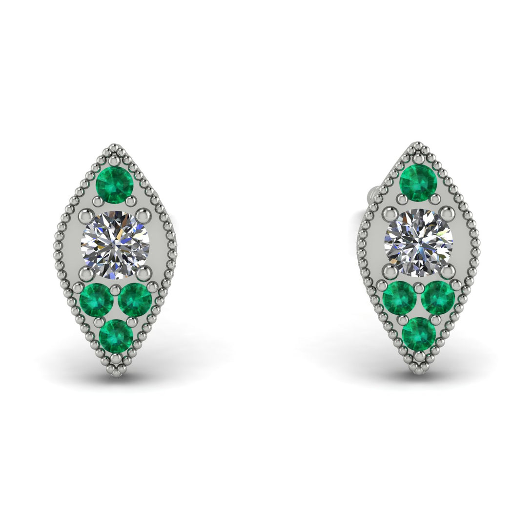 Milgrain Marquise Diamond Earrings - Faye No. 18