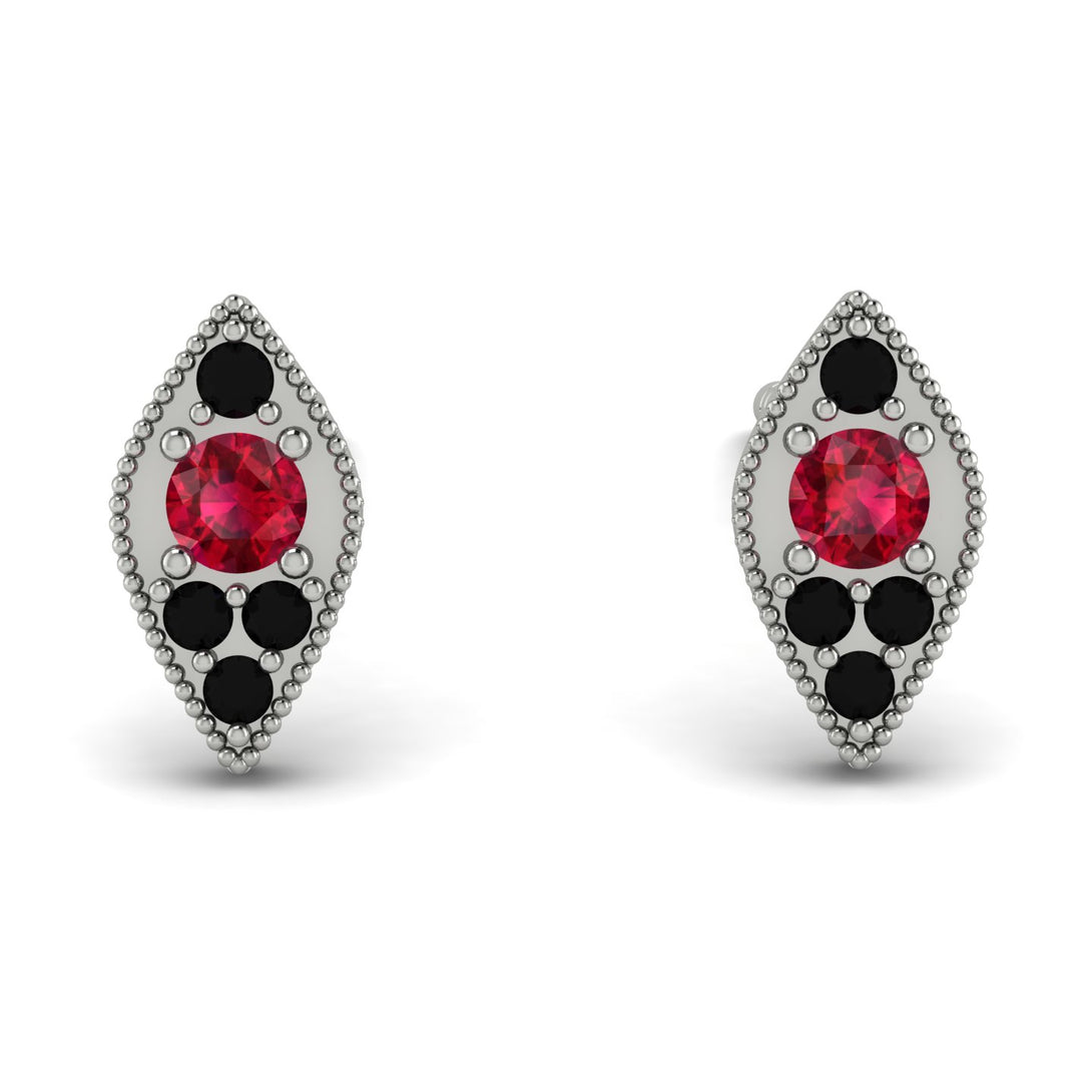 Milgrain Marquise Ruby Earrings - Faye No. 42