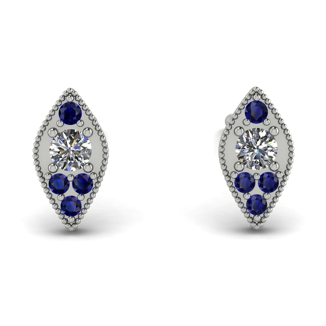 Milgrain Marquise Diamond Earrings - Faye No. 63