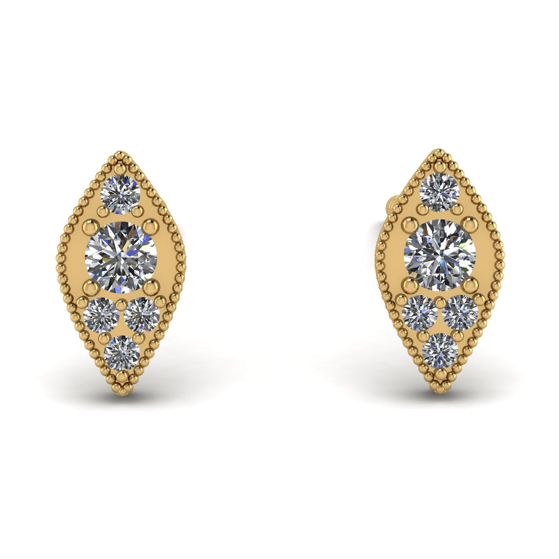 Milgrain Marquise Diamond Earrings - Faye No. 1