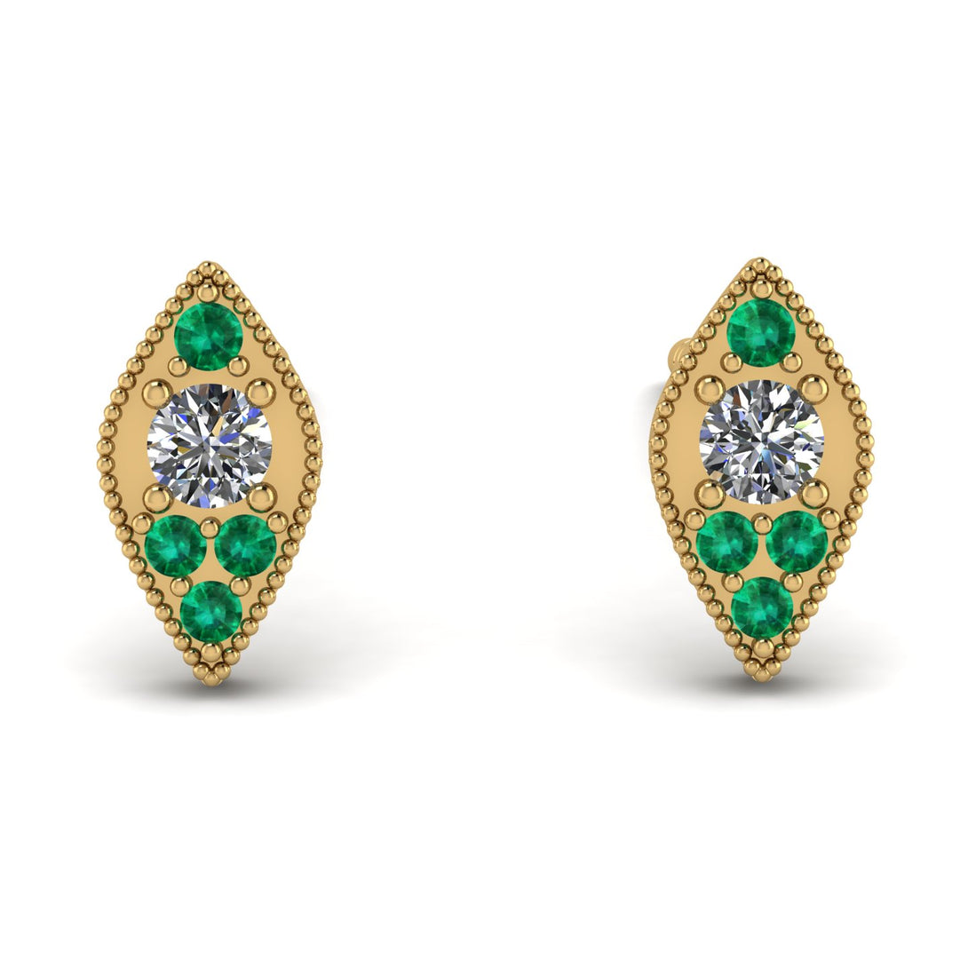 Milgrain Marquise Diamond Earrings - Faye No. 16