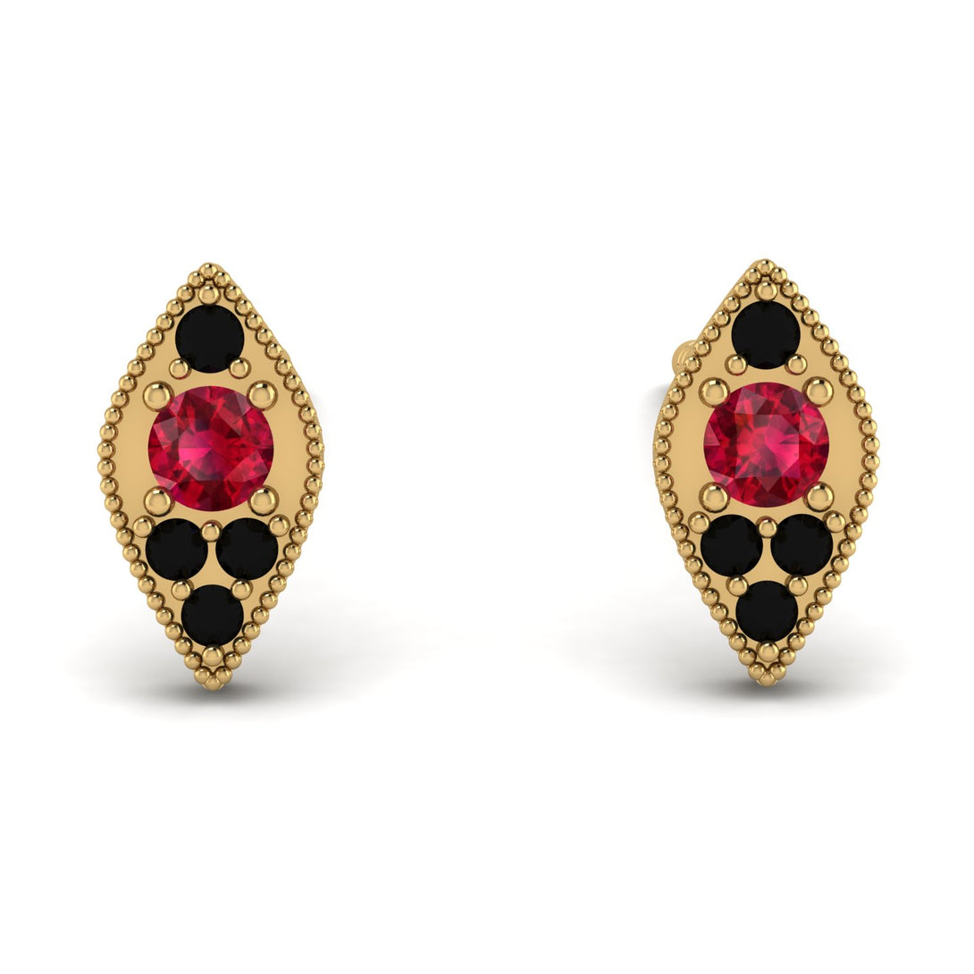Milgrain Marquise Ruby Earrings - Faye No. 40