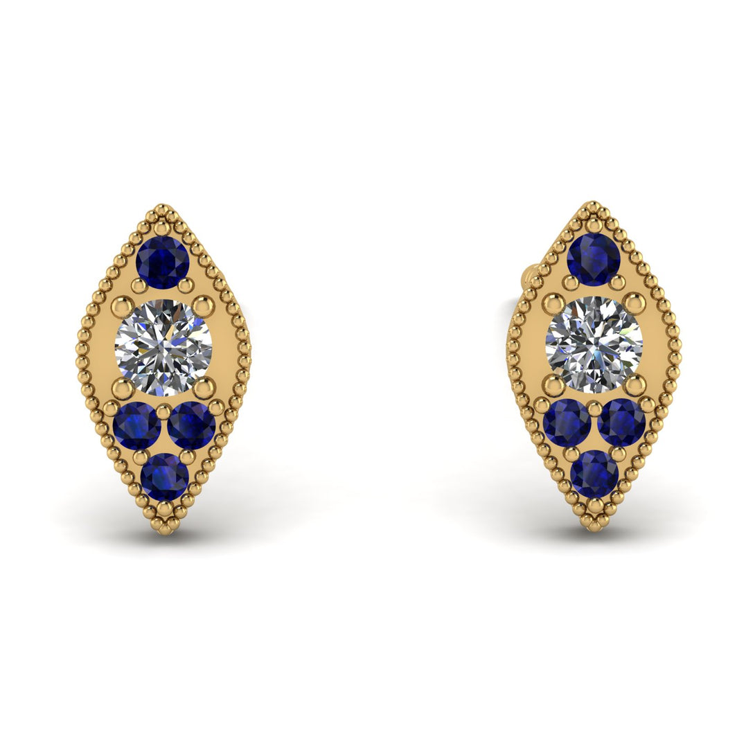 Milgrain Marquise Diamond Earrings - Faye No. 61