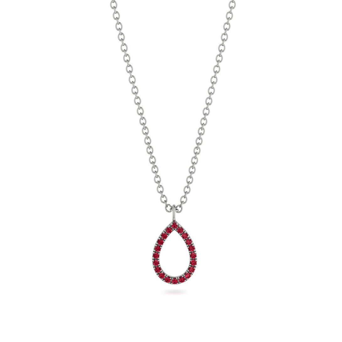 Pear Ruby Necklace - Amina No. 12