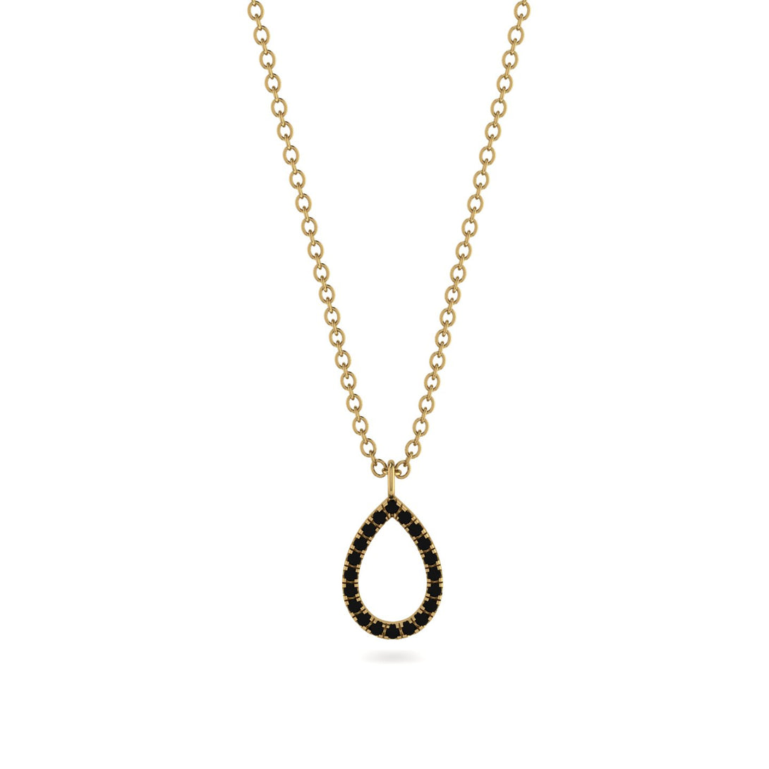 Pear Black Diamond Necklace - Amina No. 7