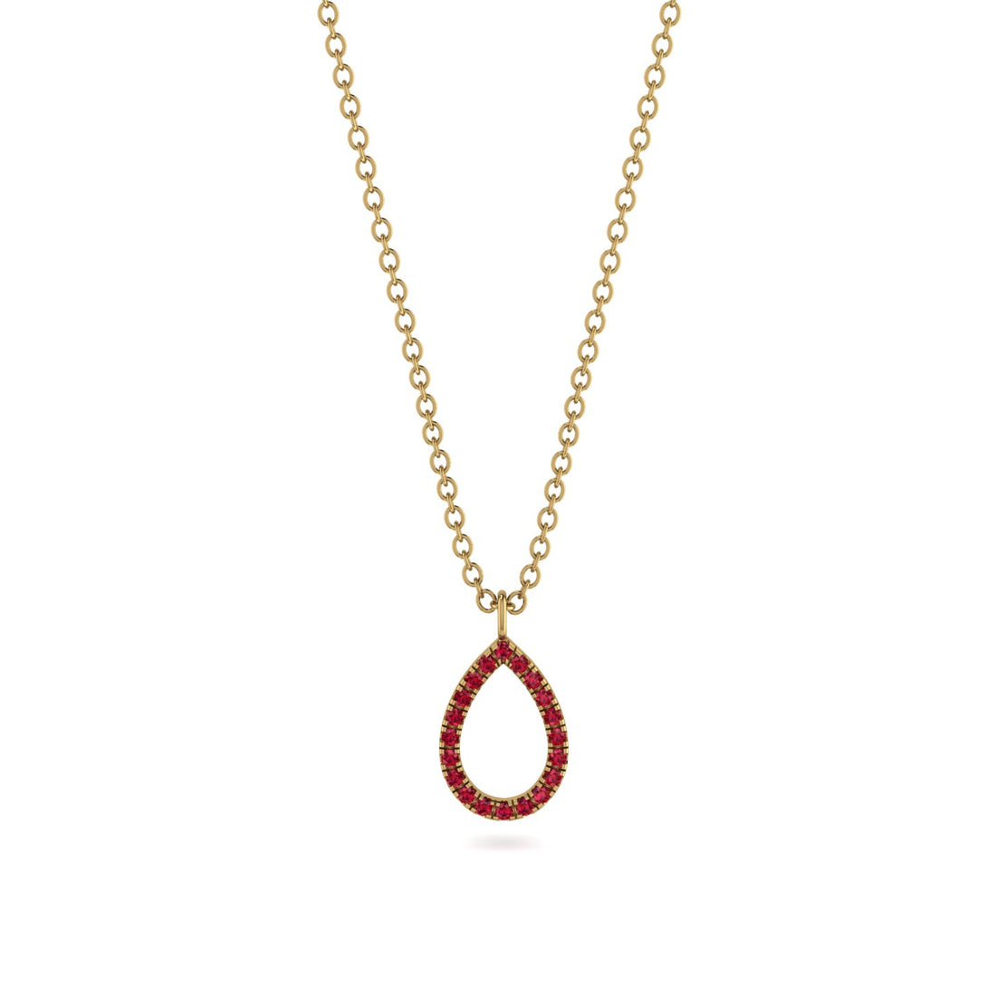 Pear Ruby Necklace - Amina No. 10