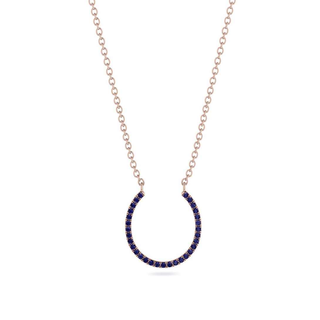 Horseshoe Sapphire Necklace - Amira No. 14