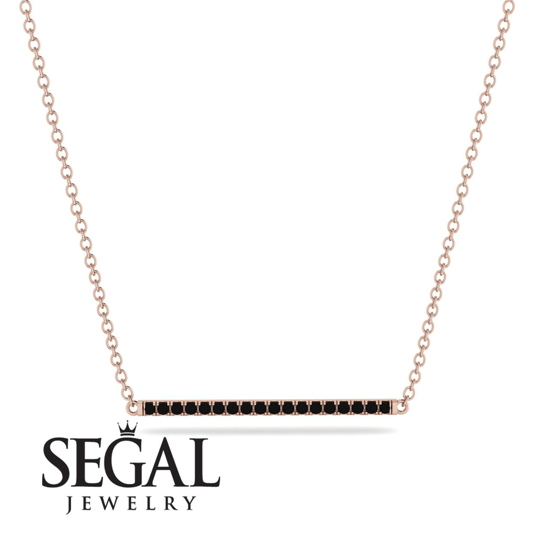 Long Line Black Diamond Necklace - Giselle No. 8