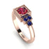 Square Ruby Engagement Ring - Samara No. 71