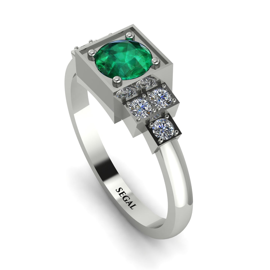 Square Emerald Engagement Ring - Samara No. 6