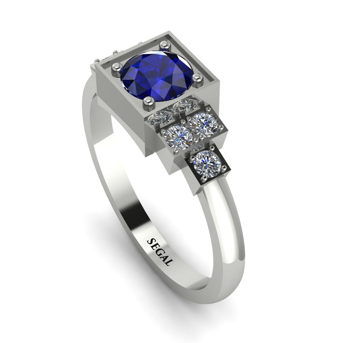 Square Sapphire Engagement Ring - Samara No. 15