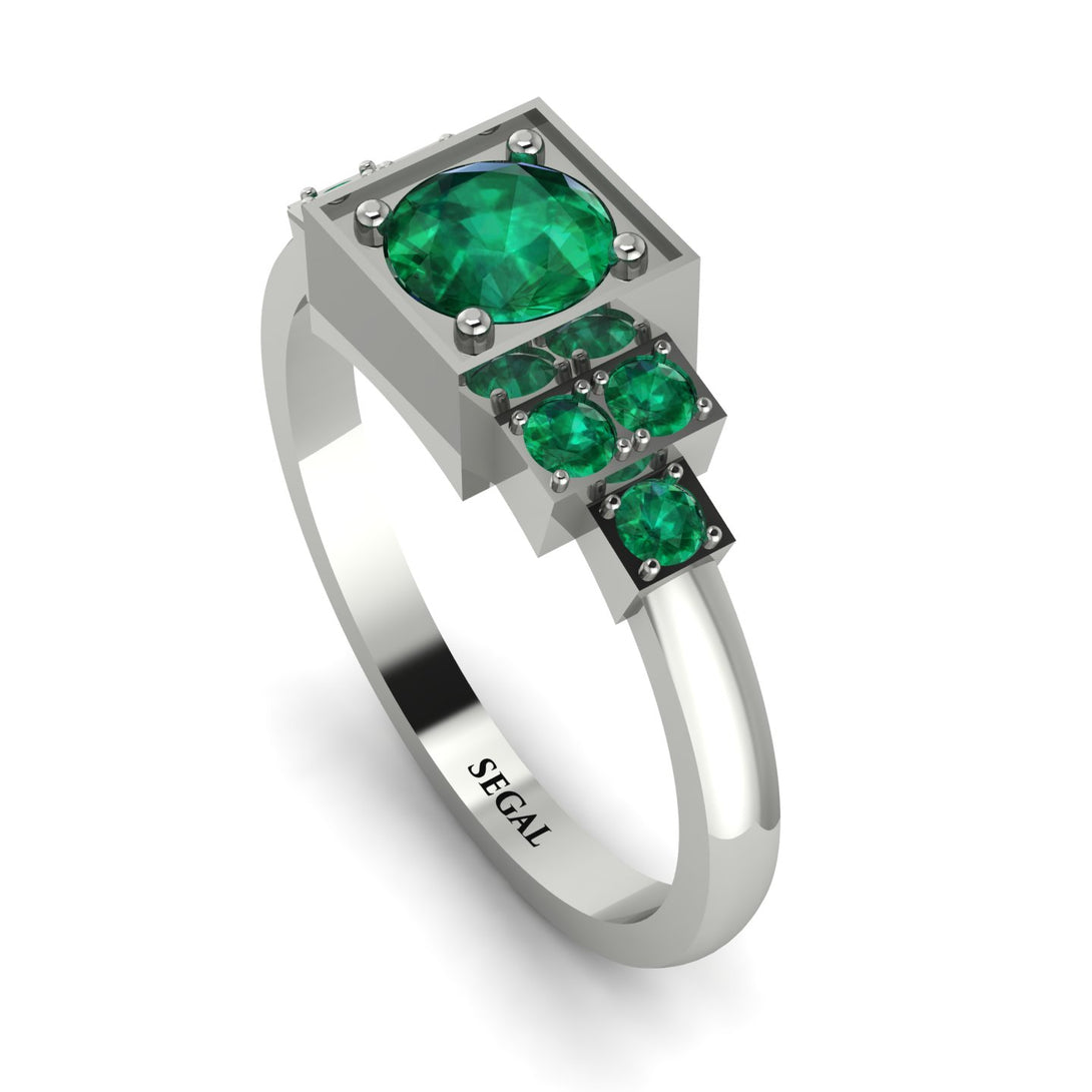 Square Emerald Engagement Ring - Samara No. 21