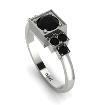 Square Black Diamond Engagement Ring - Samara No. 39 image 1
