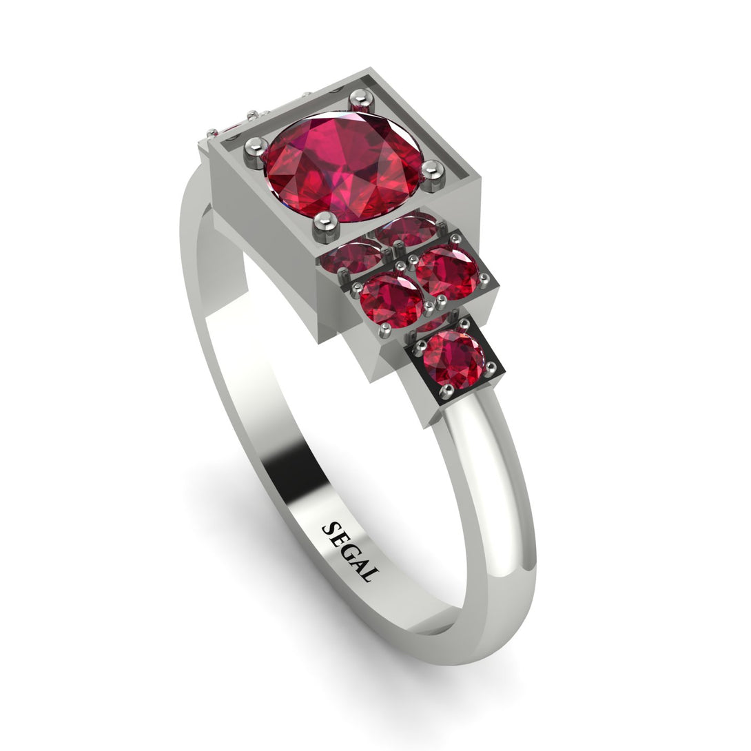Square Ruby Engagement Ring - Samara No. 57