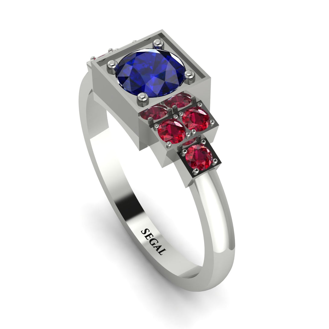Square Sapphire Engagement Ring - Samara No. 60