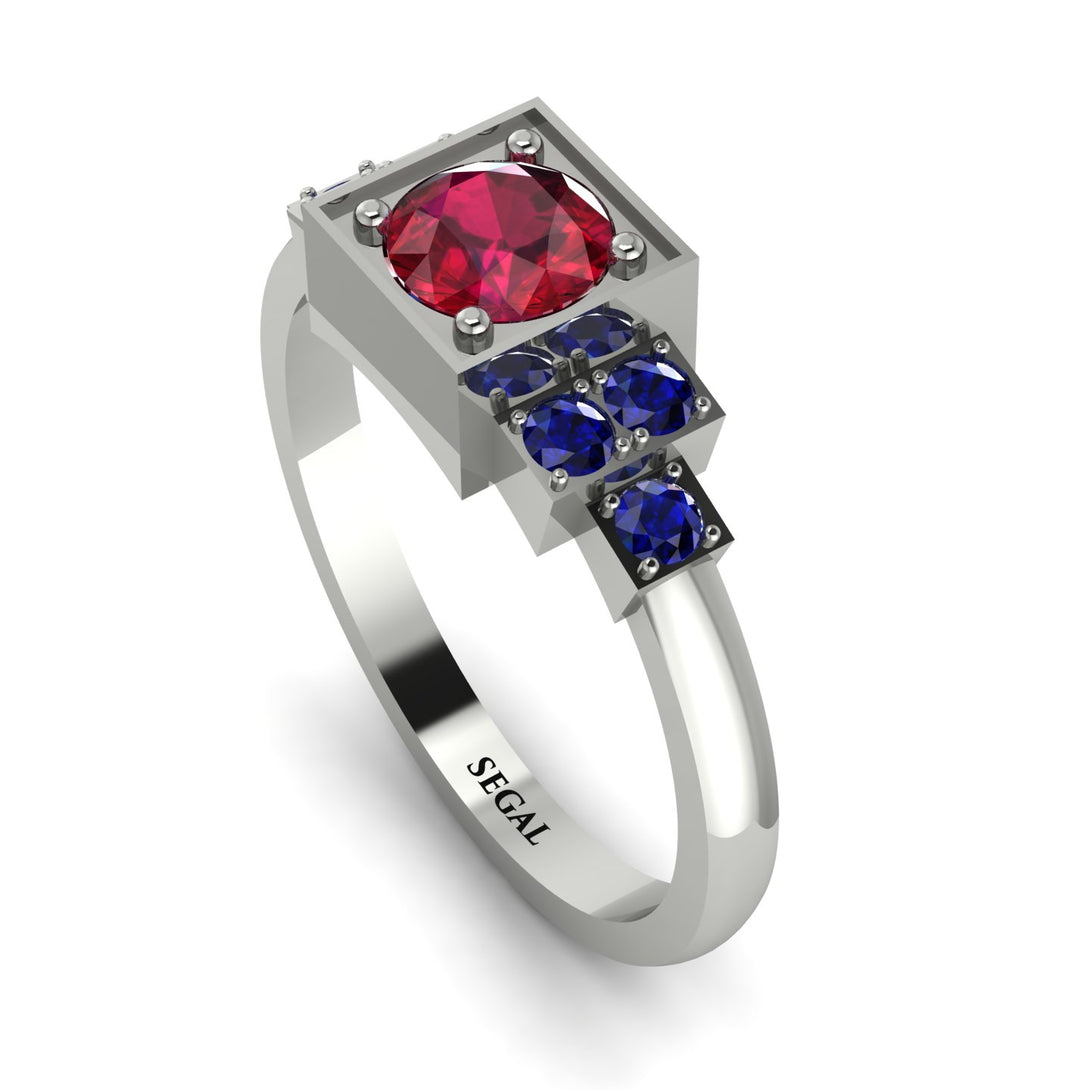 Square Ruby Engagement Ring - Samara No. 72