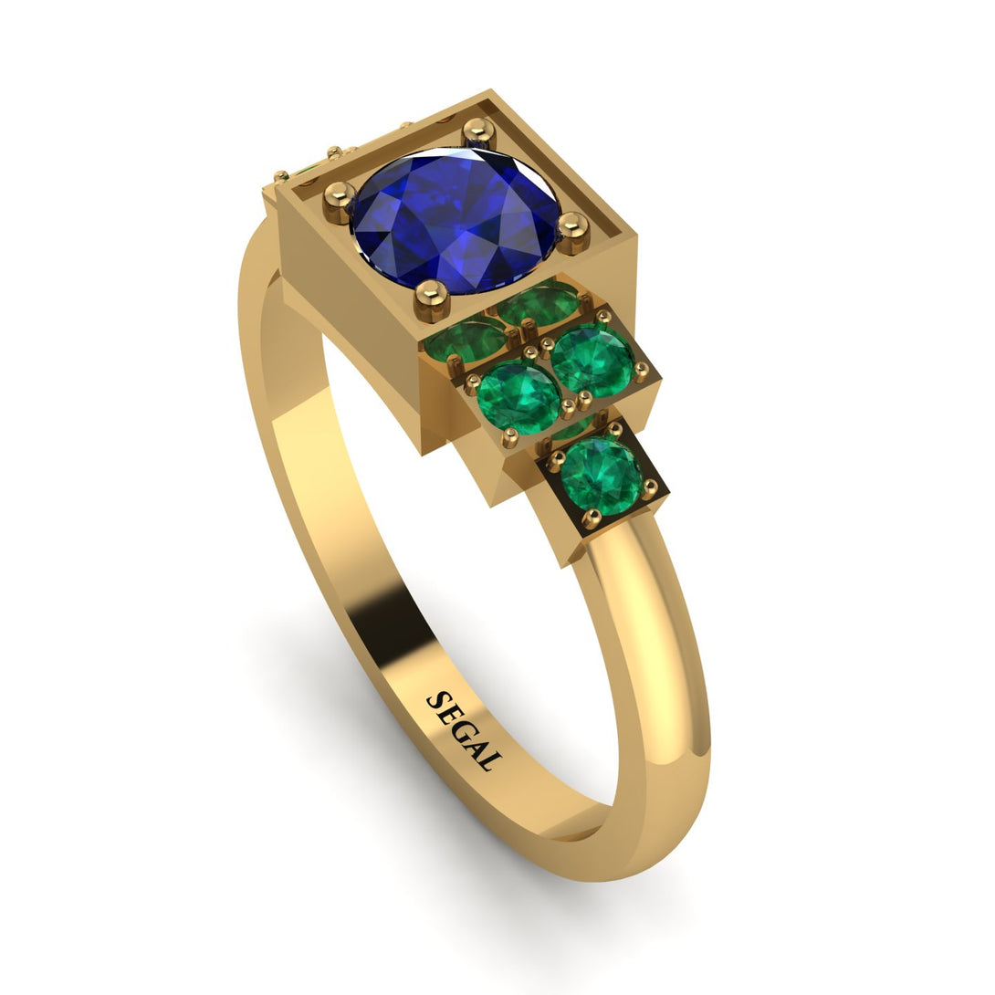 Square Sapphire Engagement Ring - Samara No. 28