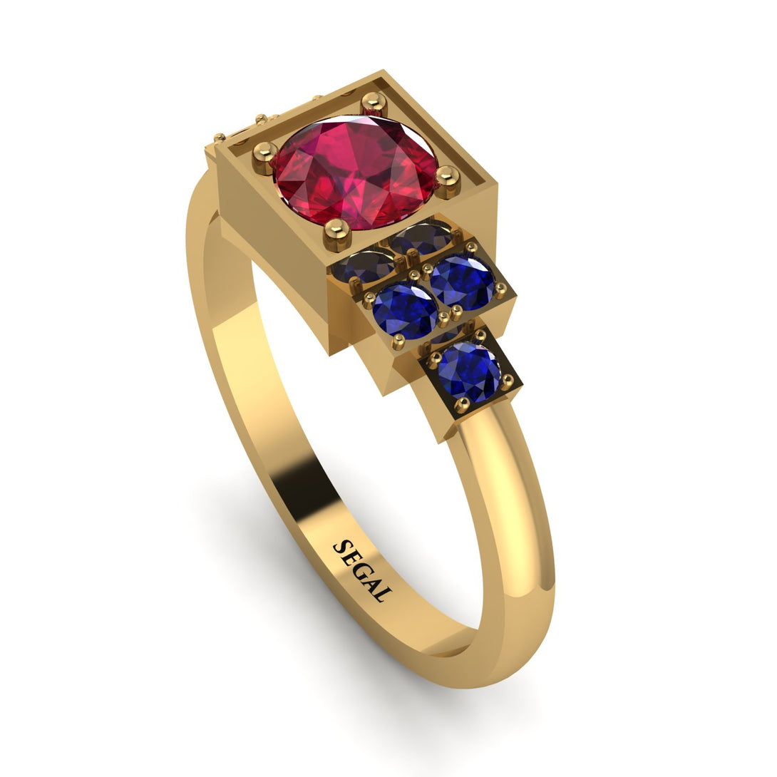 Square Ruby Engagement Ring - Samara No. 70