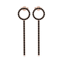 Hanging Circle Black Diamond Earrings - Lilah No. 8 image 1