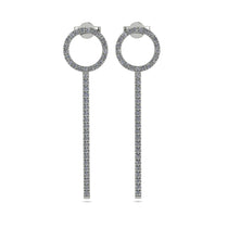 Hanging Circle Diamond Earrings - Lilah No. 3 image 1