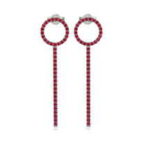 Hanging Circle Ruby Earrings - Lilah No. 12 image 1