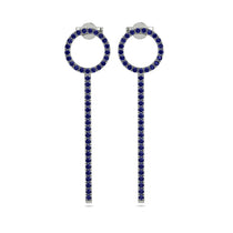 Hanging Circle Sapphire Earrings - Lilah No. 15 image 1