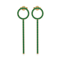 Hanging Circle Emerald Earrings - Lilah No. 4 image 1