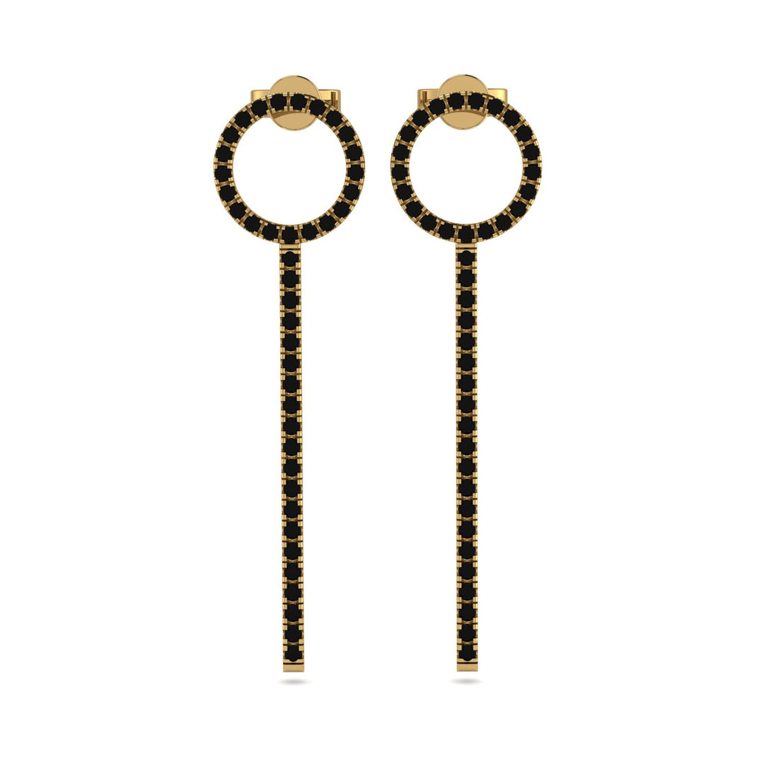 Hanging Circle Black Diamond Earrings - Lilah No. 7