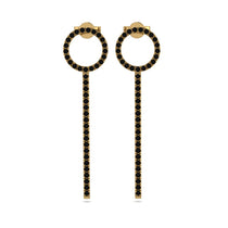 Hanging Circle Black Diamond Earrings - Lilah No. 7 image 1