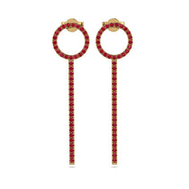 Hanging Circle Ruby Earrings - Lilah No. 10 image 1