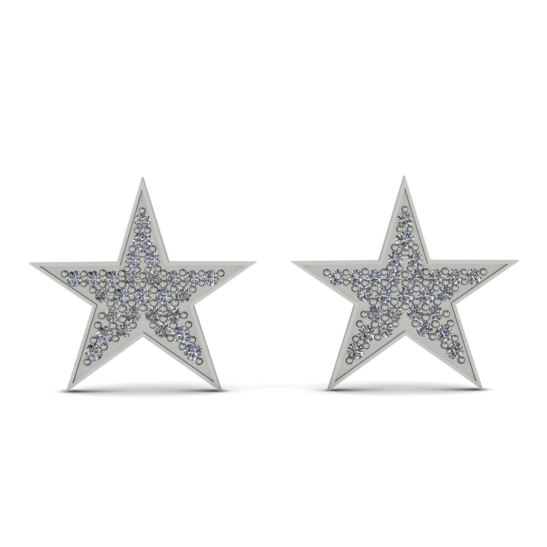 Star Stud Diamond Earrings - Star No. 3