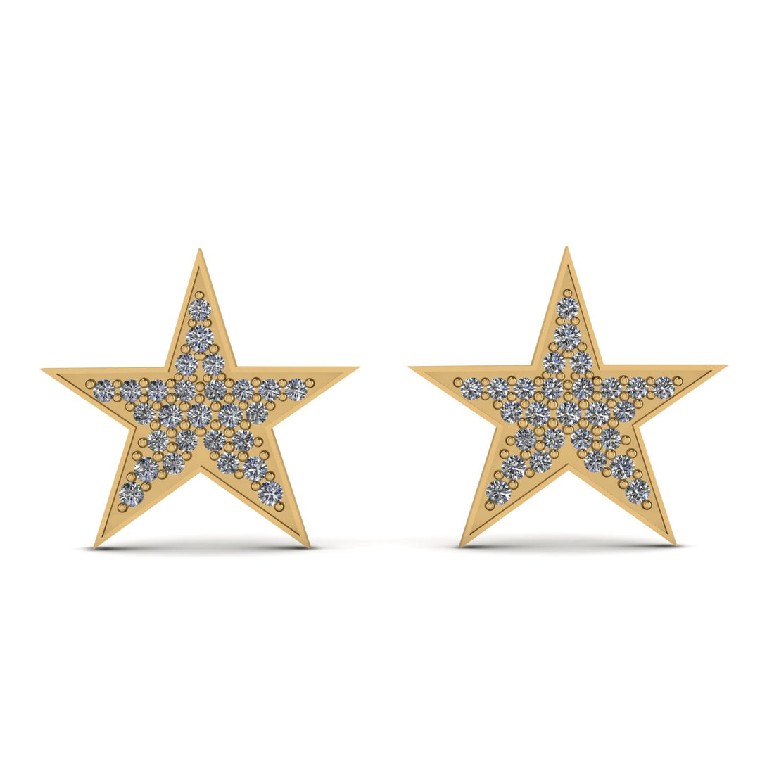 Star Stud Diamond Earrings - Star No. 1