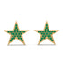 Star Stud Emerald Earrings - Star No. 4