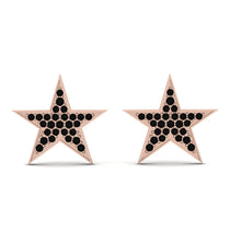 Star Stud Black Diamond Earrings - Star No. 8 image 1