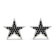 Star Stud Black Diamond Earrings - Star No. 9 image 1