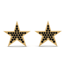 Star Stud Black Diamond Earrings - Star No. 7 image 1