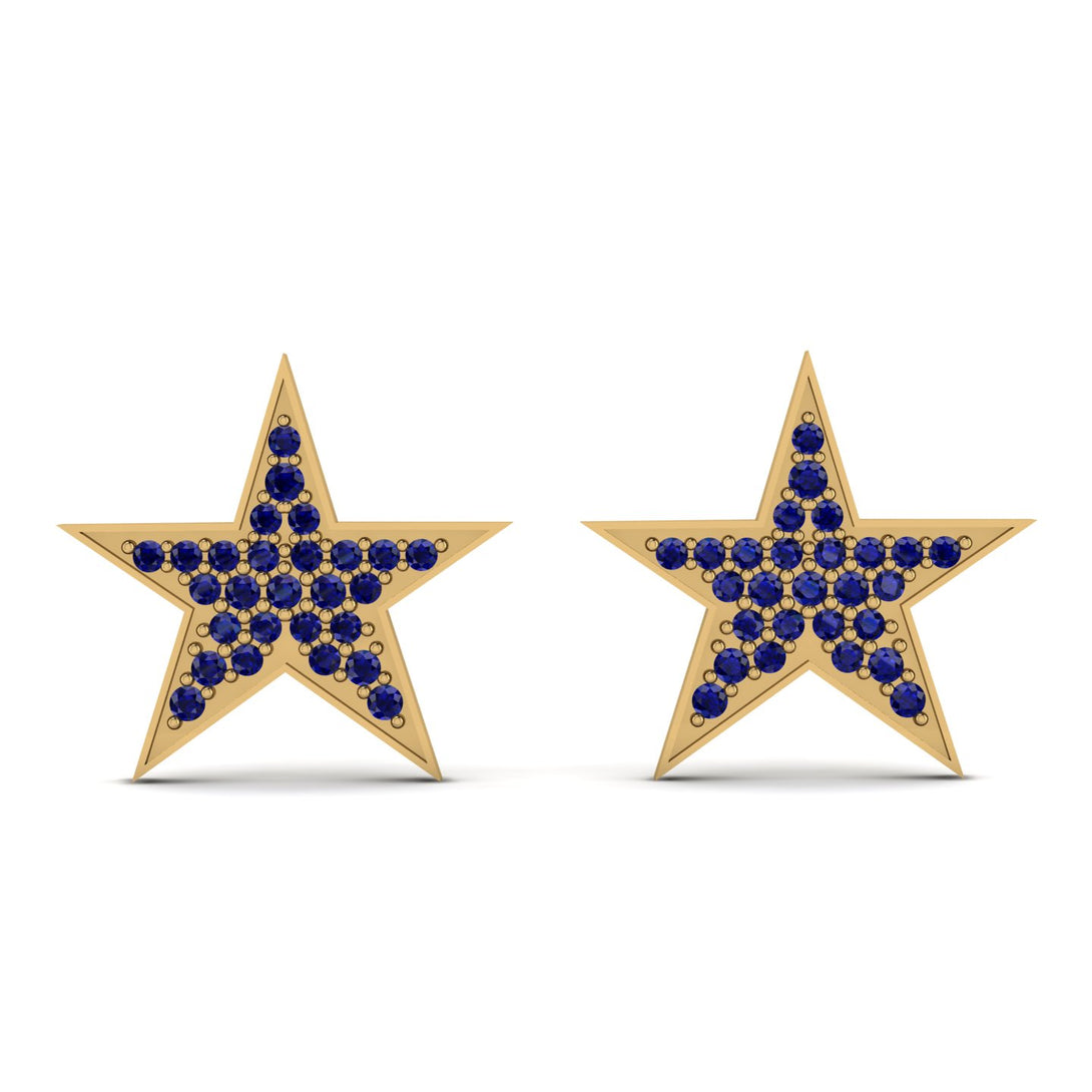 Star Stud Sapphire Earrings - Star No. 13
