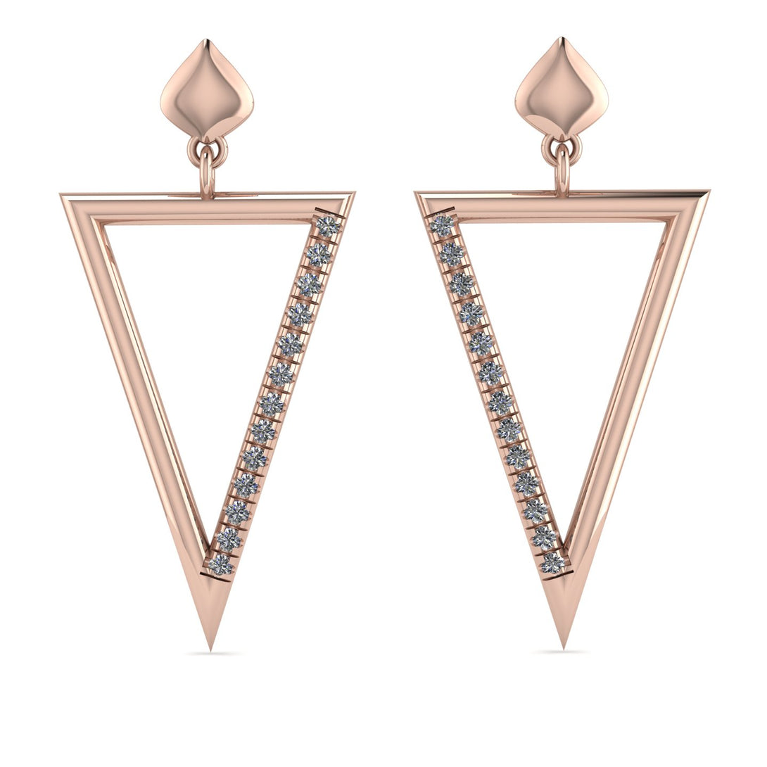 Triangle Diamond Stud Earrings - Amiyah No. 2
