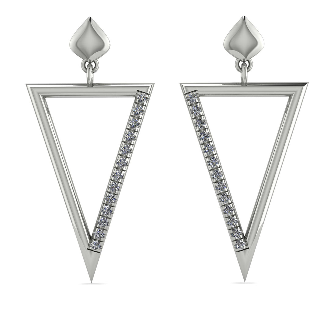 Triangle Diamond Stud Earrings - Amiyah No. 3
