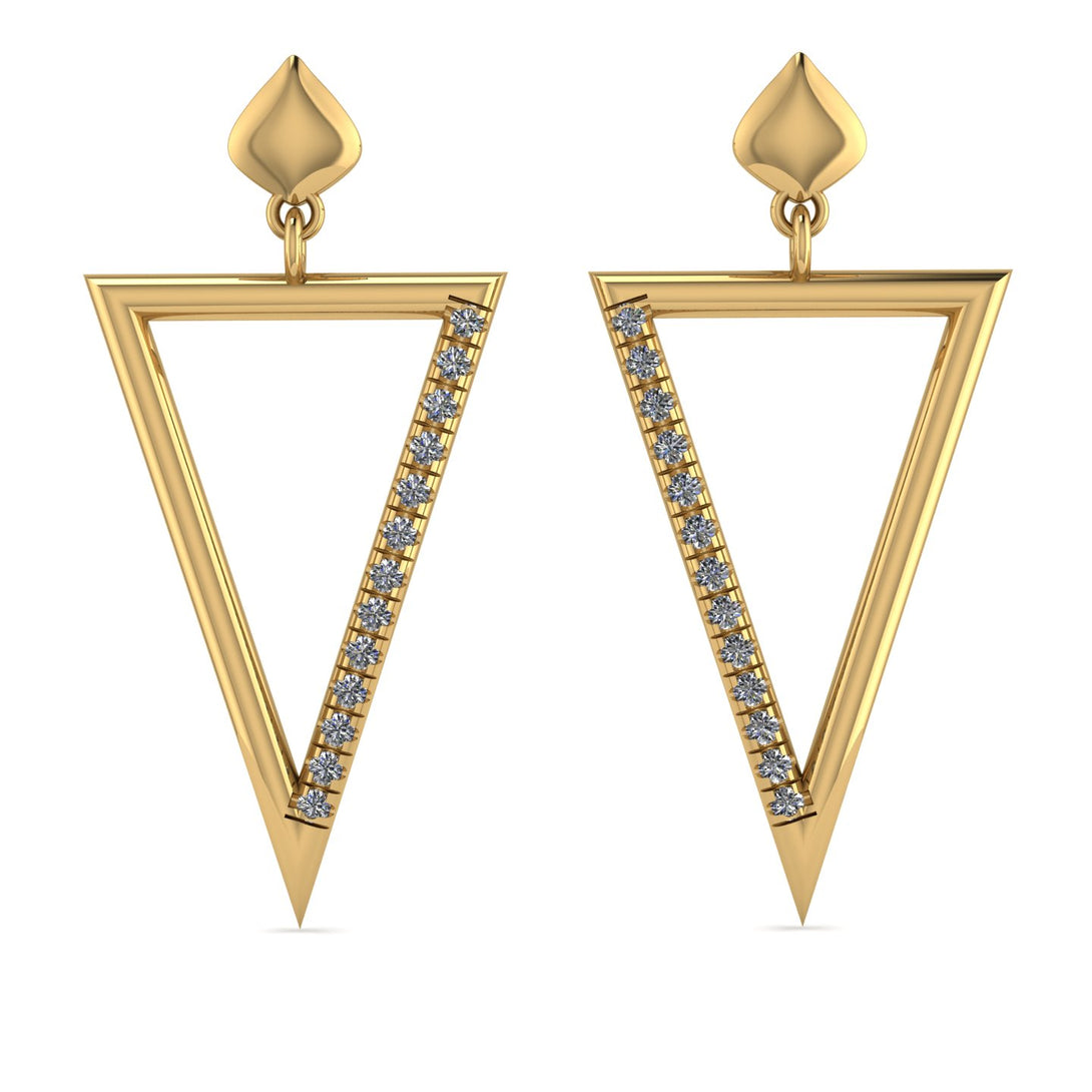 Triangle Diamond Stud Earrings - Amiyah No. 1