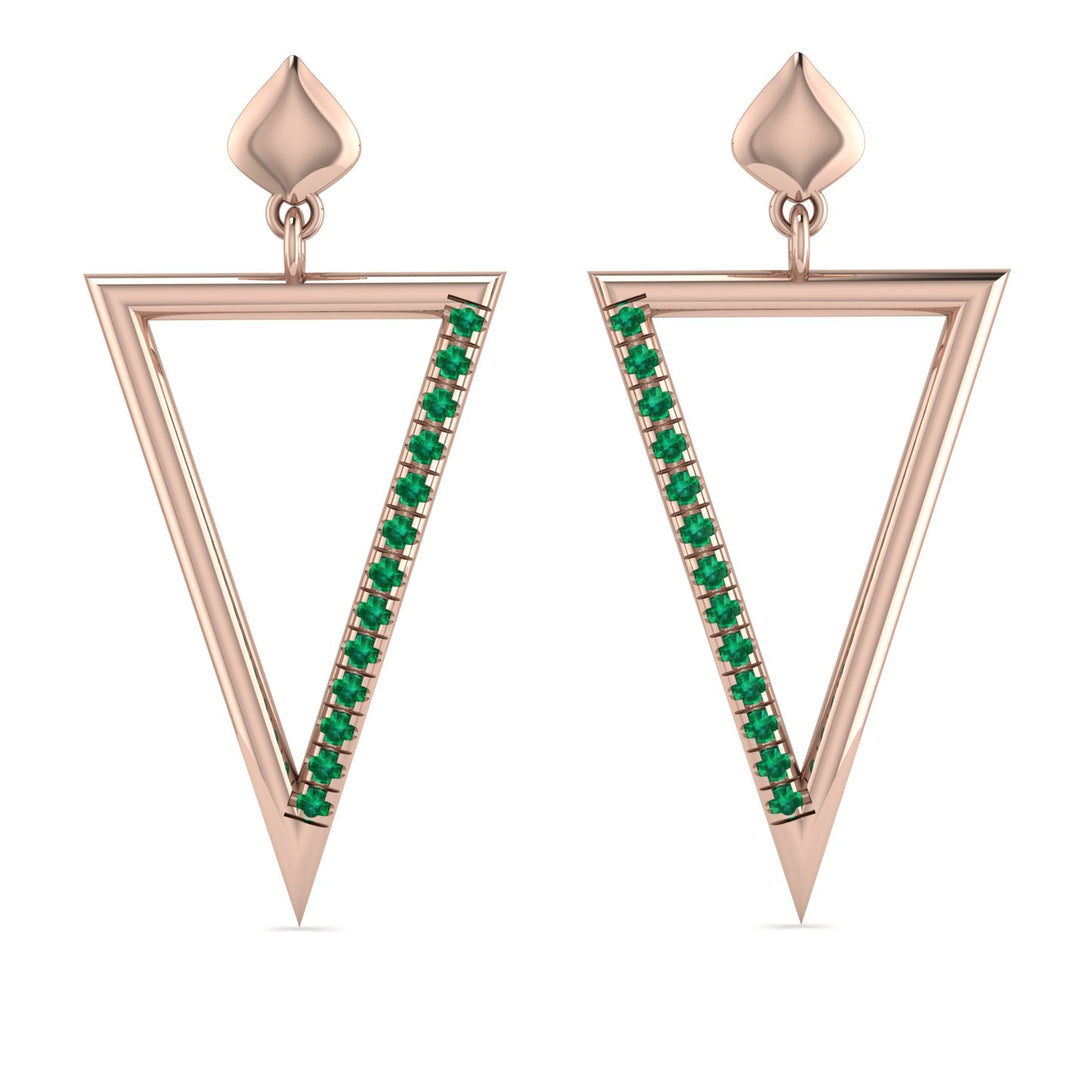 Triangle Emerald Stud Earrings - Amiyah No. 5