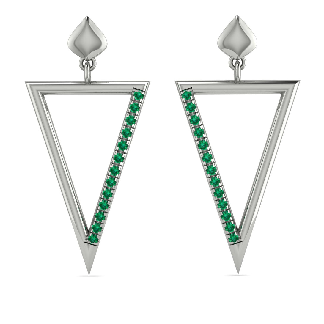 Triangle Emerald Stud Earrings - Amiyah No. 6