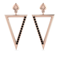 Triangle Black Diamond Stud Earrings - Amiyah No. 8 image 1