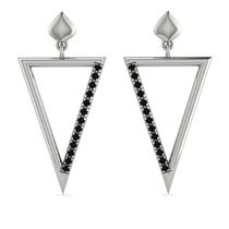 Triangle Black Diamond Stud Earrings - Amiyah No. 9 image 1