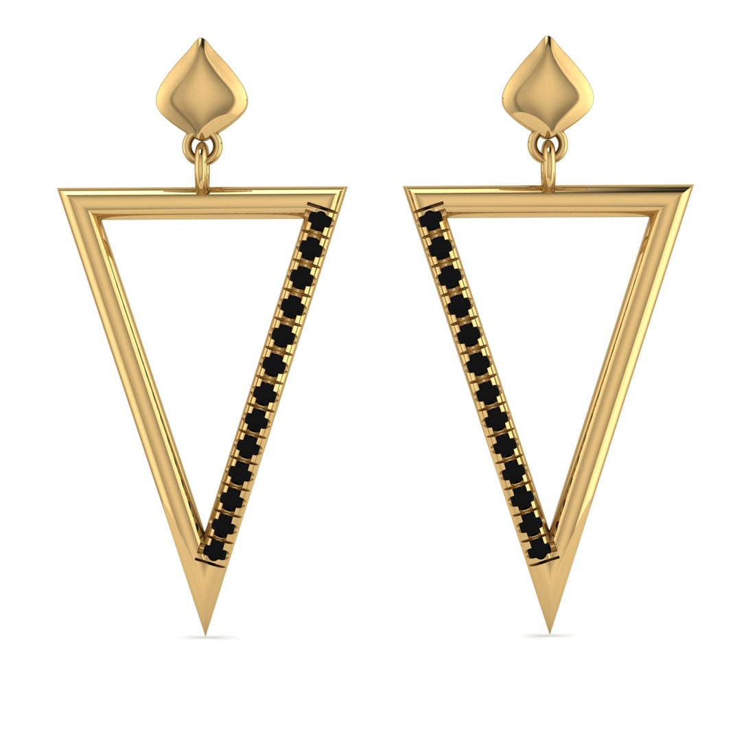 Triangle Black Diamond Stud Earrings - Amiyah No. 7
